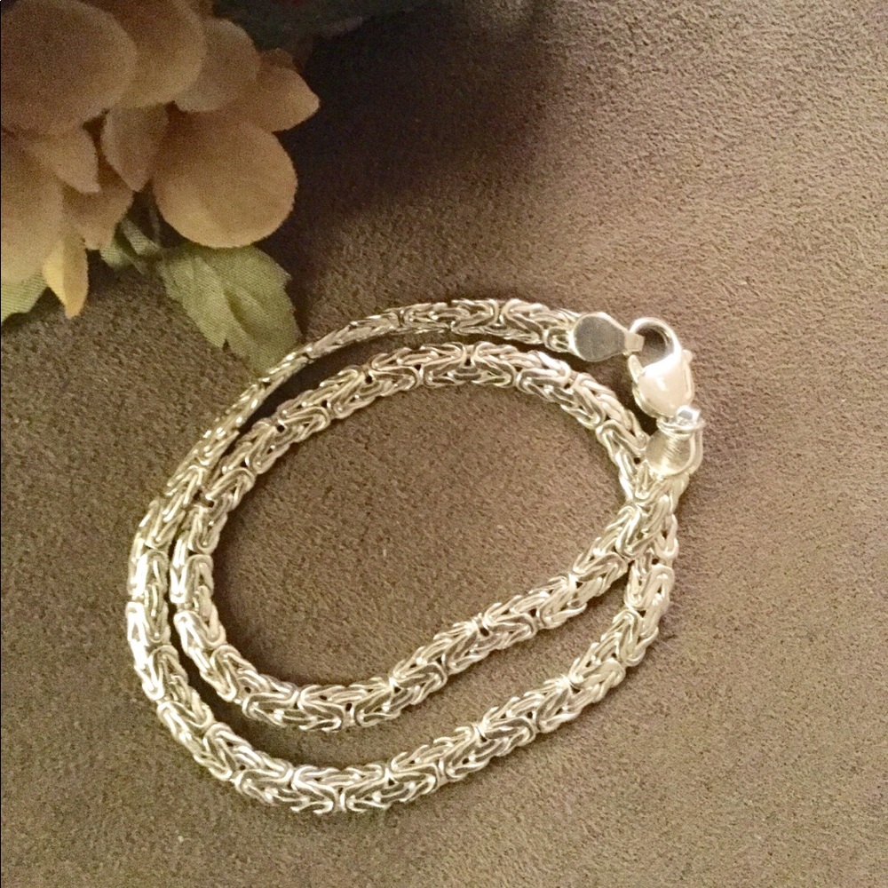 💕 Sterling Silver 16 inch Byzantine Necklace